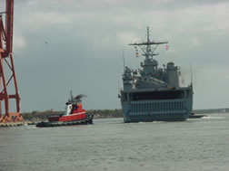 Tugboats & Navy Ship